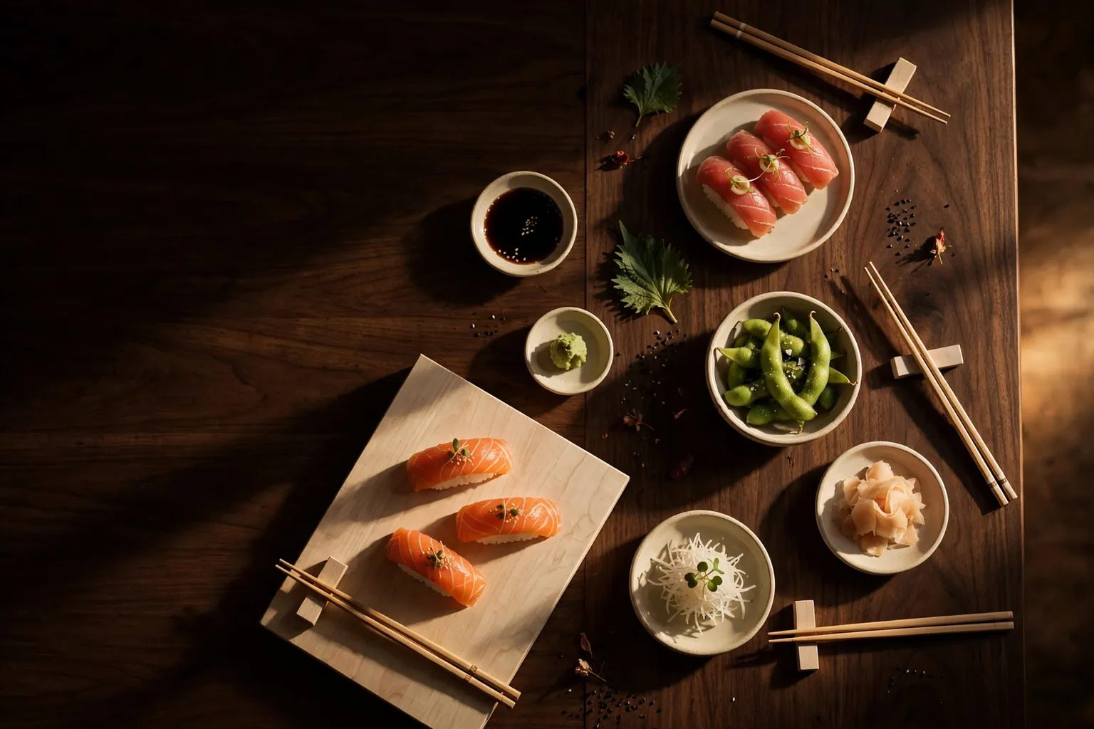 Illustration: small plates shared on a table