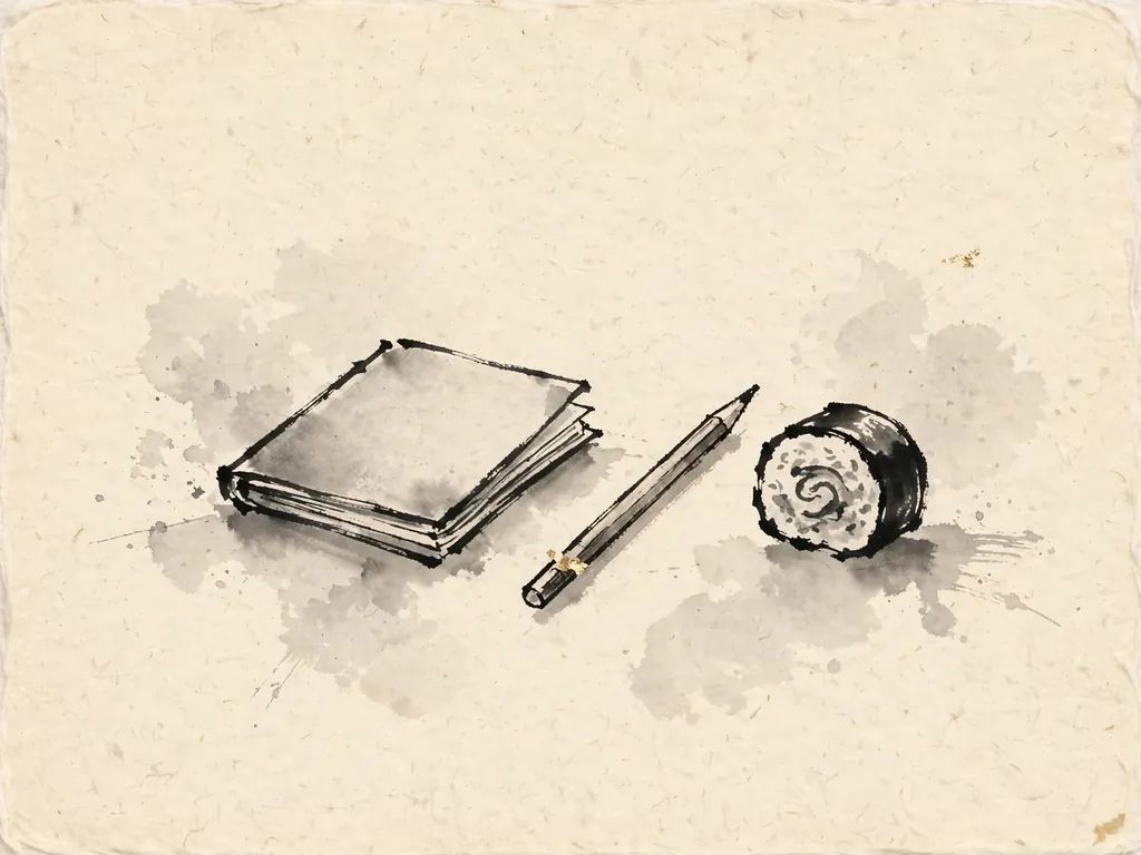 Ink-wash illustration for the section what the app does